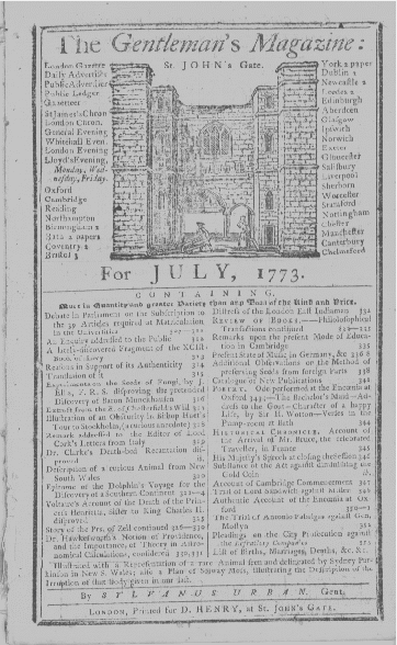 Gentleman's Magazine,
                    1773